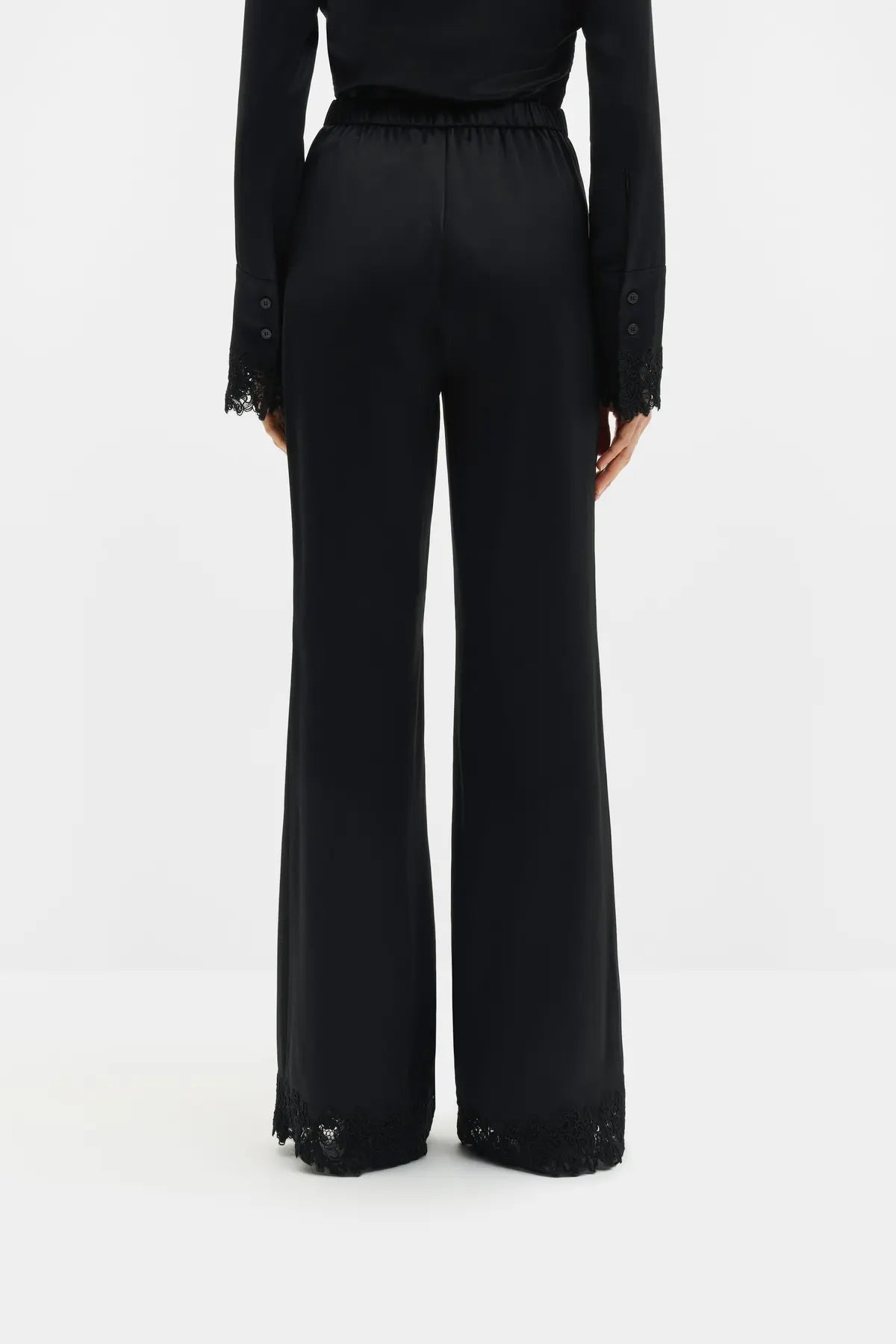 MARINE Satin lace Hem Pants