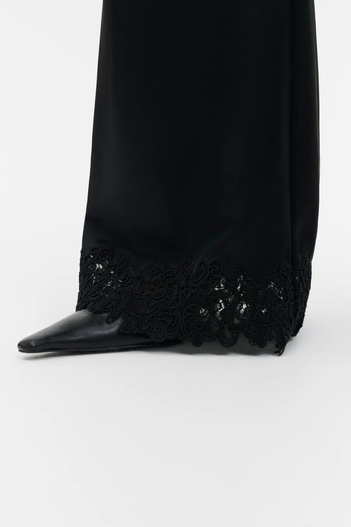 MARINE Satin lace Hem Pants