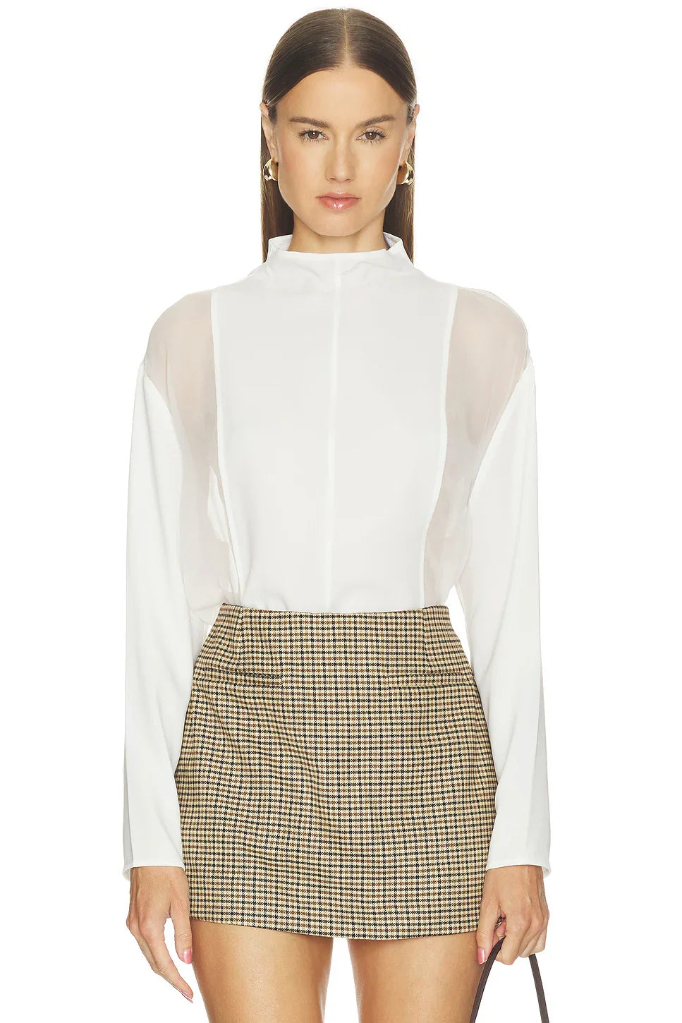 Mockneck silk shirt