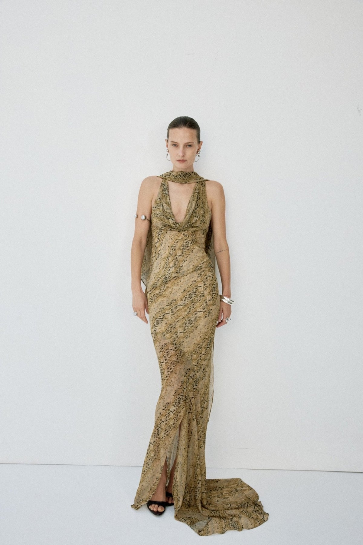 Oryx Maxi Skirt in Serpiente Yellow