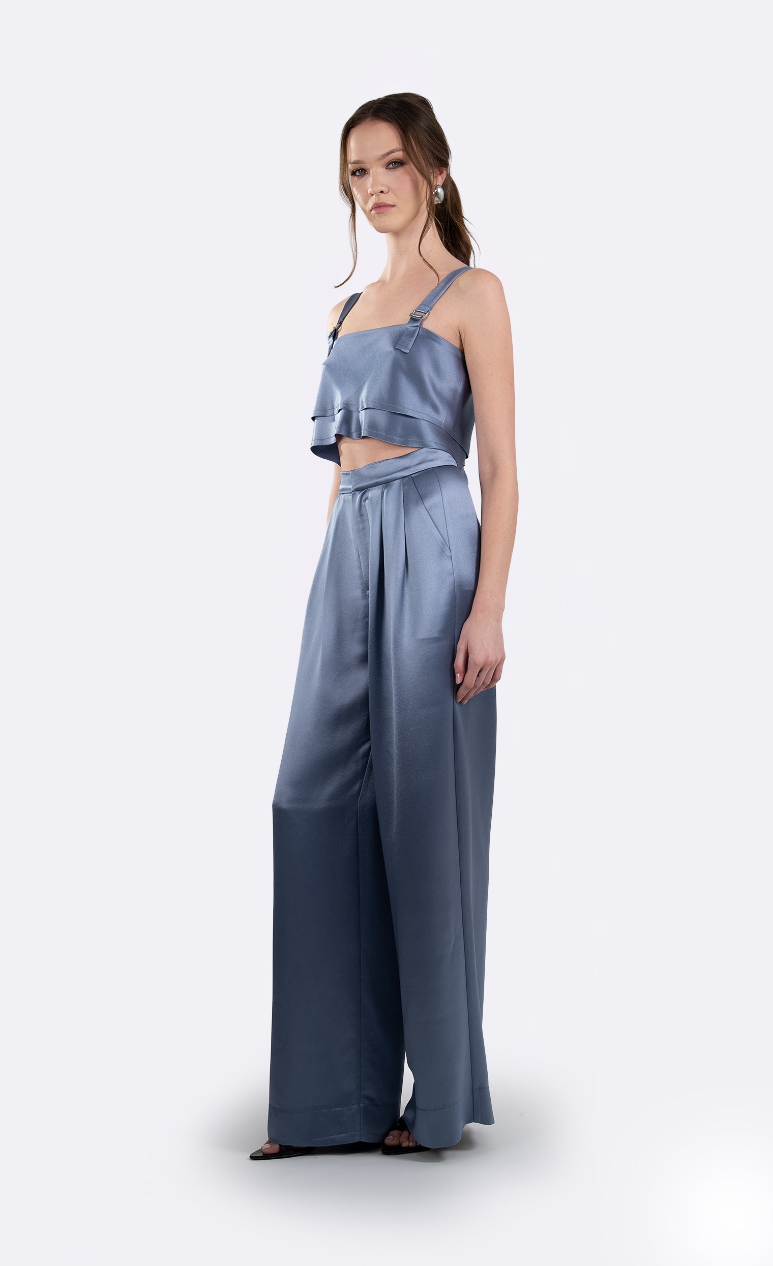 Astrid Crop - Steel Blue