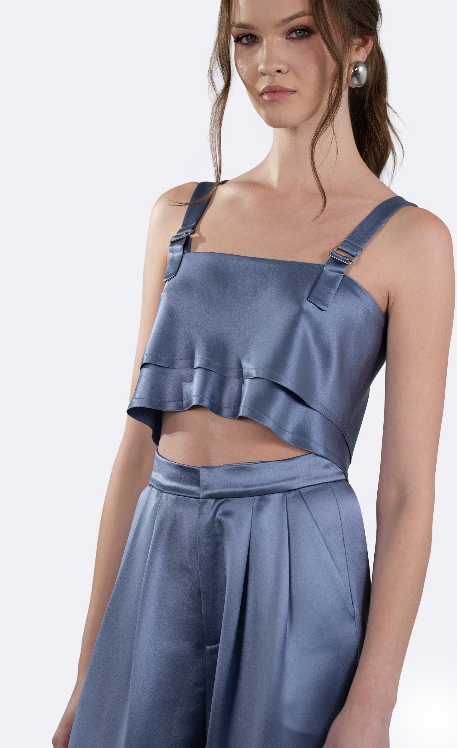 Astrid Crop - Steel Blue