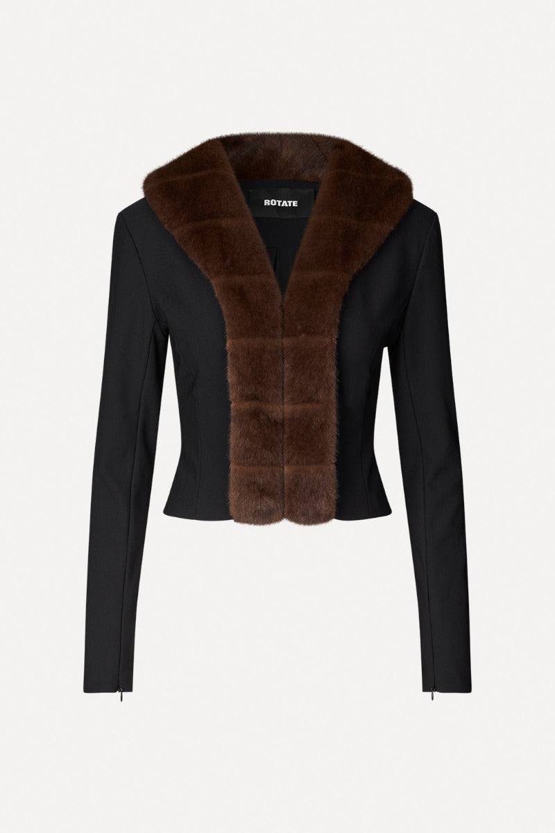Faux Fur Collar Cardigan