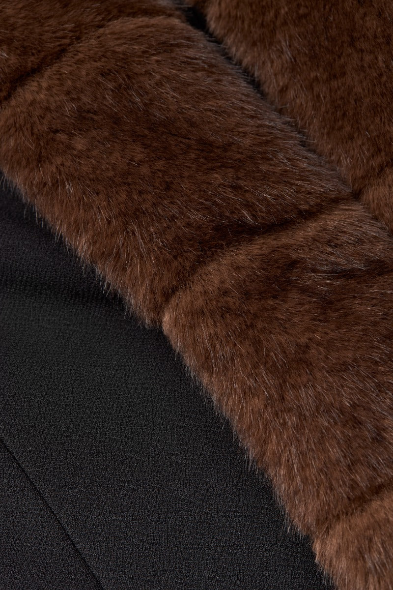 Faux Fur Collar Cardigan