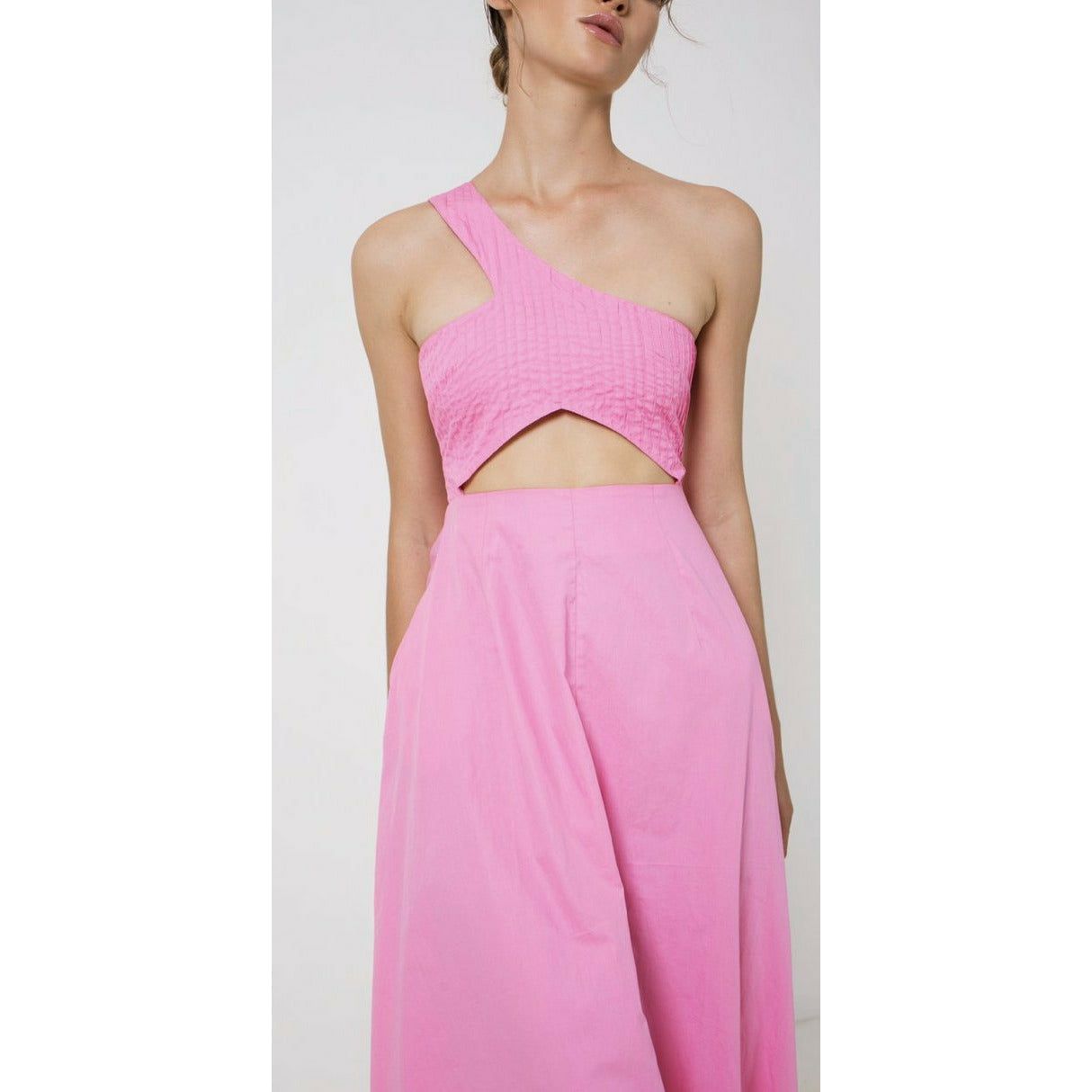 ASYMMETRIC CUT OUT MIDI DRESS