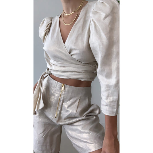 Linen Wrap Top | Women’s Clothing Boutique