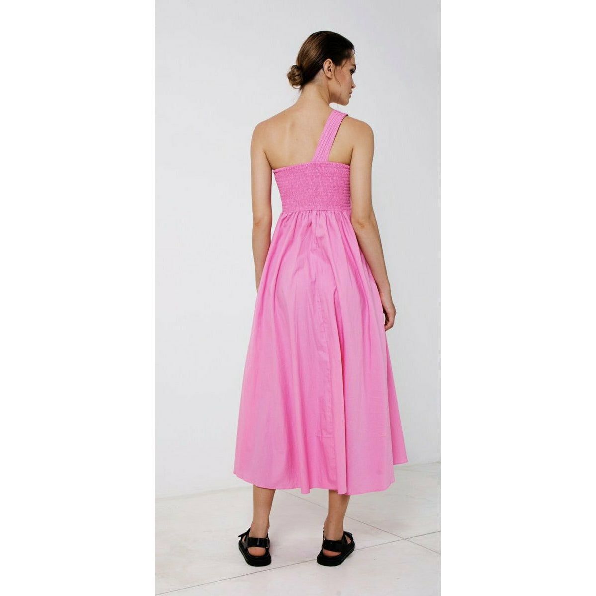 ASYMMETRIC CUT OUT MIDI DRESS