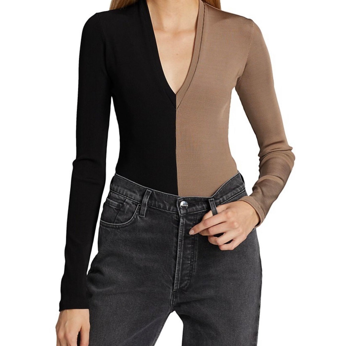 The Rib Deep V bodysuit