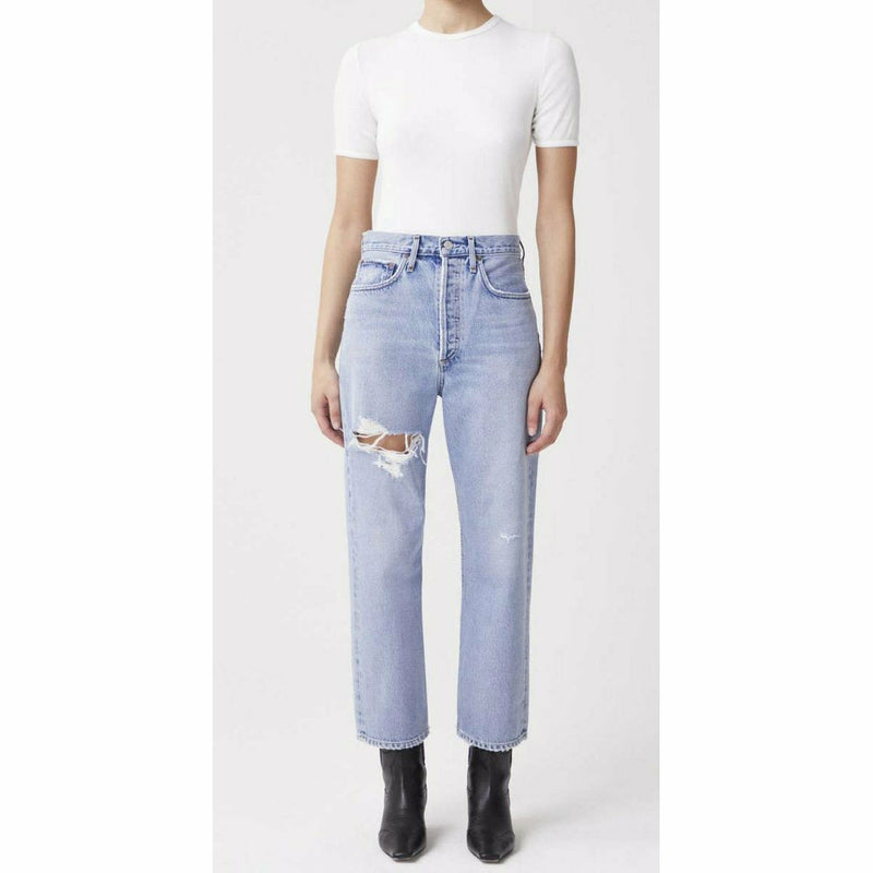 90'S CROP MID RISE LOOSE FIT JEANS