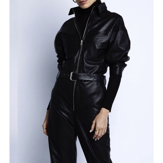 Vegan Leather Jumpsuit | Women’s Clothing Boutique